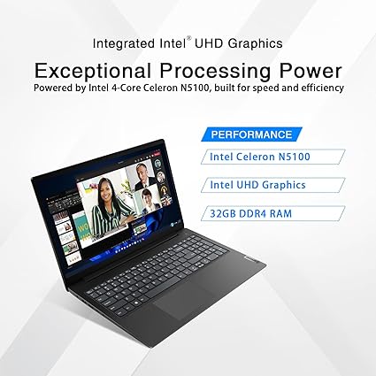 Lenovo Newest V15 Business Laptop | Intel 4-core Processor | 15.6" FHD (1920 x 1080) | 32GB RAM | 1TB SSD | Ethernet RJ-45 | Military Durability | Windows 11 Pro | w/WOWPC 500GB External Storage
