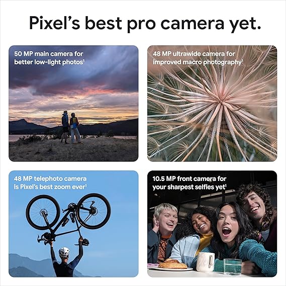Google Pixel 8 Pro - Unlocked Android Smartphone with Telephoto Lens and Super Actua Display - 24-Hour Battery - Obsidian - 128 GB