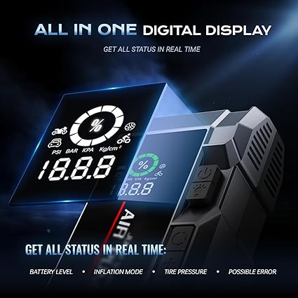 Jump Starter with Air Compressor, Portable 2500A Car Battery Jump Starter Battery Pack (8.5 Gas/8.0L Diesel), UltraSafe Jumper Starter Portable Jump Box with LED Display, Emergency Light, Power Bank 1