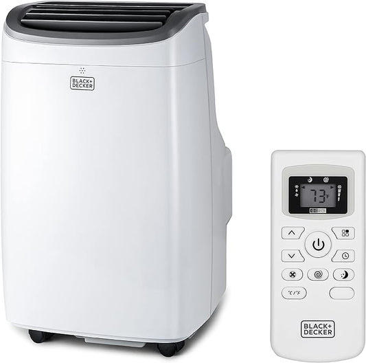 BLACK+DECKER 8,000 BTU Portable Air Conditioner up to 350 Sq.Ft.with Remote Control, White