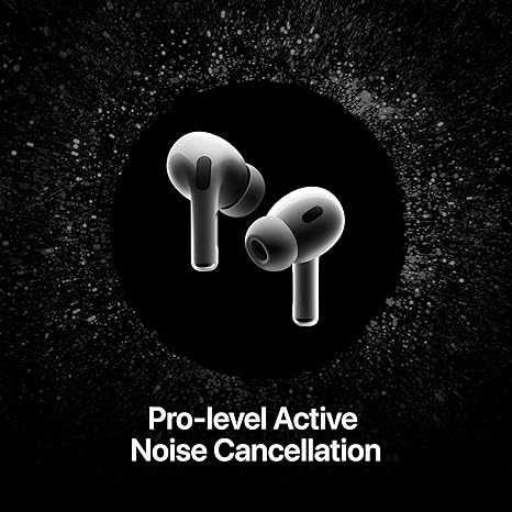 Apple AirPods Pro 2 Wireless Earbuds, Bluetooth Headphones, Active Noise Cancellation, Transparency, Personalized Spatial Audio, High-Fidelity Sound, H2 Chip, USB-C Charging