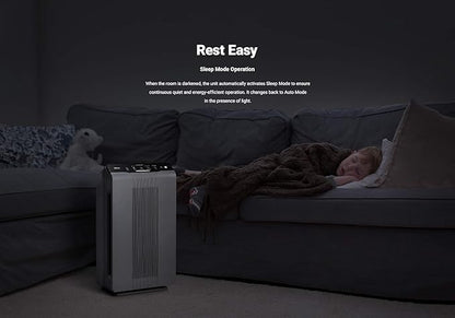 WINIX 5300-2 Air Purifier for Home Large Room Up to 1740 Ft² in 1 Hr With Air Quality Monitor, True HEPA, Carbon Filter and Auto Mode, Captures Pet Allergies, Smoke, Dust