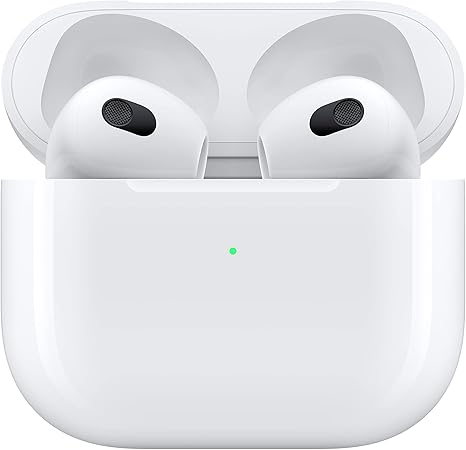 Apple AirPods (3rd Generation) Wireless Ear Buds, Bluetooth Headphones, Personalized Spatial Audio, Sweat and Water Resistant, Lightning Charging Case Included, Up to 30 Hours of Battery Life