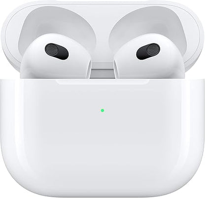 Apple AirPods (3rd Generation) Wireless Ear Buds, Bluetooth Headphones, Personalized Spatial Audio, Sweat and Water Resistant, Lightning Charging Case Included, Up to 30 Hours of Battery Life