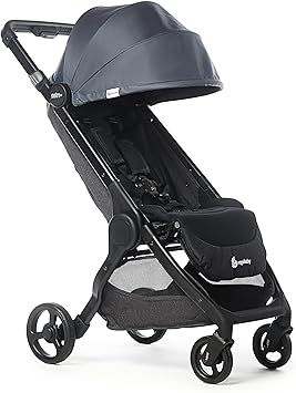 Ergobaby Metro+ Compact Baby Stroller, Lightweight Umbrella Stroller Folds Down for Overhead Airplane Storage (Carries up to 50 lbs), Car Seat Compatible, Slate Grey