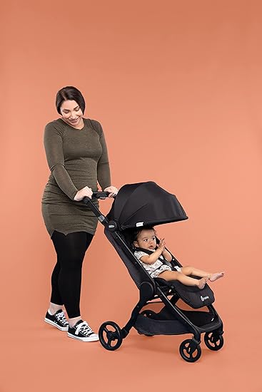 Ergobaby Metro+ Compact Baby Stroller, Lightweight Umbrella Stroller Folds Down for Overhead Airplane Storage (Carries up to 50 lbs), Car Seat Compatible, Slate Grey