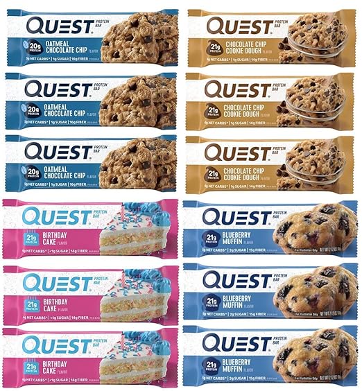 Quest Nutrition Protein Bar Delectable Dessert Variety Pack 1. Low Carb Meal Replacement Bar with Over 20 Gram of Protein. High Fiber, Gluten-Free (24 Count)