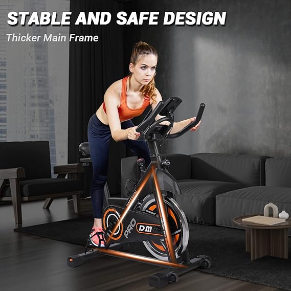 DMASUN Exercise Bike, Indoor Cycling Bike Stationary, Cycle Bike with Comfortable Seat Cushion, Digital Display with Pulse