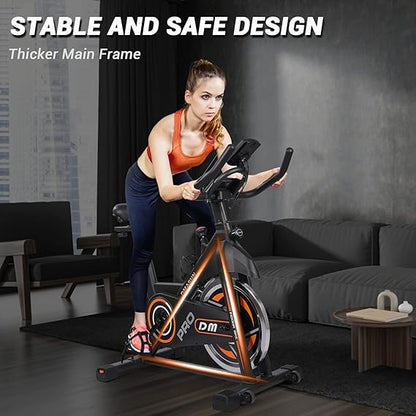 DMASUN Exercise Bike, Indoor Cycling Bike Stationary, Cycle Bike with Comfortable Seat Cushion, Digital Display with Pulse