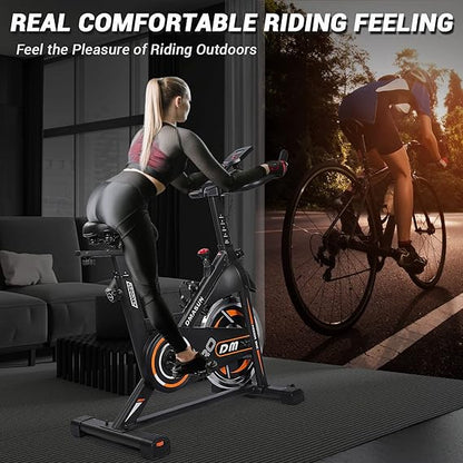 DMASUN Exercise Bike, Indoor Cycling Bike Stationary, Cycle Bike with Comfortable Seat Cushion, Digital Display with Pulse