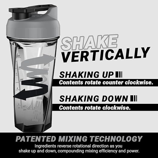 HELIMIX 2.0 Vortex Blender Shaker Bottle Holds upto 28oz | No Blending Ball or Whisk | USA Made | Portable Pre Workout Whey Protein Drink Shaker Cup | Mixes Cocktails Smoothies Shakes | Top Rack Safe