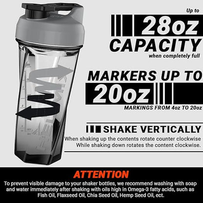 HELIMIX 2.0 Vortex Blender Shaker Bottle Holds upto 28oz | No Blending Ball or Whisk | USA Made | Portable Pre Workout Whey Protein Drink Shaker Cup | Mixes Cocktails Smoothies Shakes | Top Rack Safe