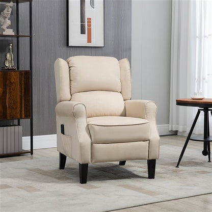 HOMCOM Linen Fabric Massage Recliner Chair