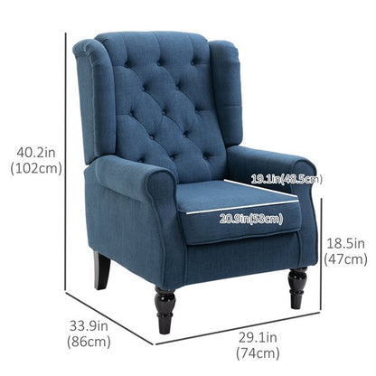 Online Only HomCom Modern Blue Polyester Accent Chair