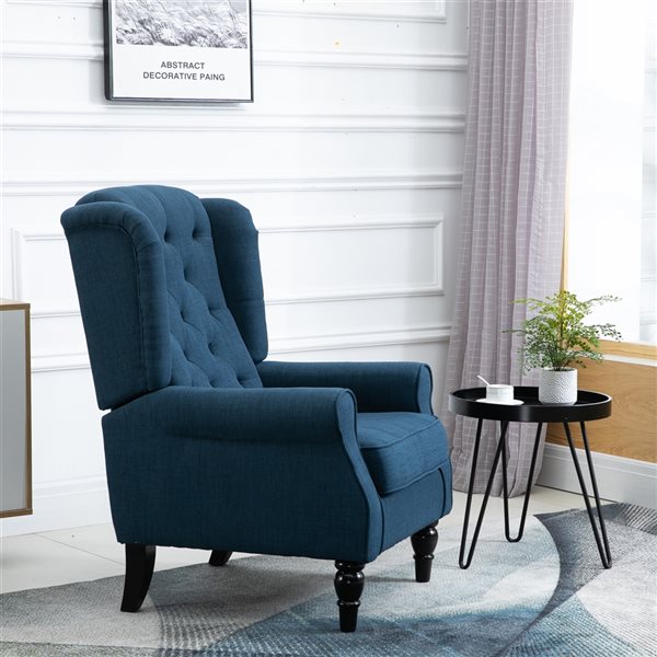 Online Only HomCom Modern Blue Polyester Accent Chair