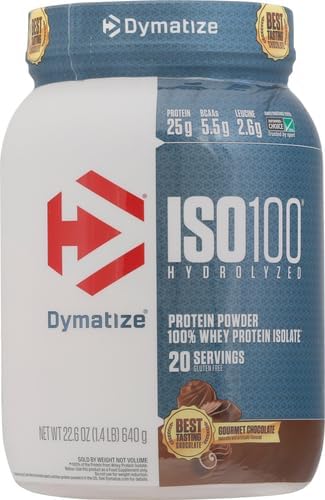 Dymatize ISO100 Hydrolyzed Protein Powder, 100% Whey Isolate Protein, Chocolate flavor,  Flavor, 25g of Protein, 5.5g BCAAs, Gluten Free, Fast Absorbing, Easy Digesting, Vanilla, 5 Pound