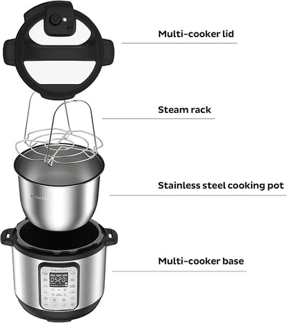 Instant Pot Duo Plus 9-in-1 Electric Pressure Cooker, Slow Cooker, Rice Cooker, Steamer, Sauté, Yogurt Maker, Warmer & Sterilizer, Includes App With Over 800 Recipes, Stainless Steel, 6 Quart