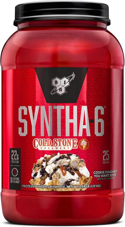 BSN SYNTHA-6 Whey Protein Powder, Vanilla Protein Powder with Micellar Casein, Cookie Doughnut flavor, Milk Protein Isolate Powder, 97 Servings, 9 pounds