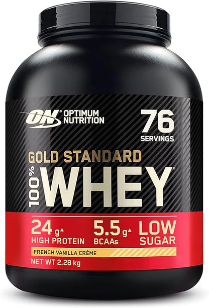 Optimum Nutrition Gold Standard 100% Whey Protein Powder, French Vanilla Crème, 5 Pound