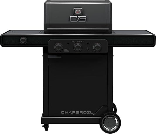 Char-Broil® Pro Series™ Amplifire™ Technology 3-Burner Propane Gas Grill and Griddle Cabinet with Side Burner, Black - 463366724