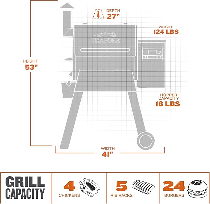 Traeger Grills Pro 575 Electric Wood Pellet Grill and Smoker, Bronze, 572 Square Inches Cook Area, 500 Degree Max Temperature, Meat Probe, 6 in 1 BBQ Grill with WiFi and app connectivity