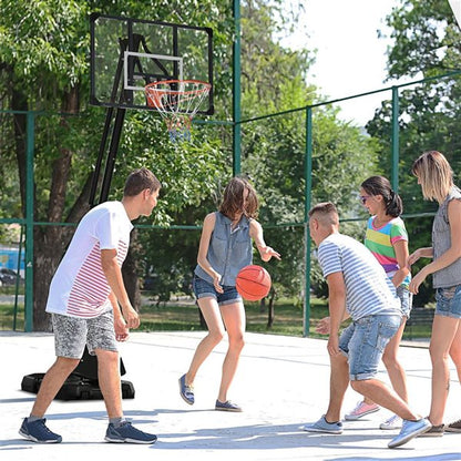 Soozier Height Adjustable Basketball Hoop with Backboard and Weighted Base, 9.6-11.5-ft