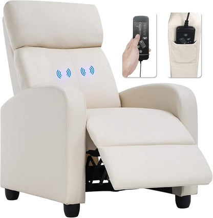 Recliner Chair for Living Room Massage Recliner Sofa Single Sofa Home Theater Seating Reading Chair Winback Modern Reclining Chair Easy Lounge with PU Leather Padded Seat Backrest