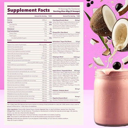 Ka’Chava  Nutrition Shake Blend, Coconut Acai, 85+ Superfoods, Nutrients & Plant-Based Ingredi Vitamins and Minerals, 25g Plant-Based Protein, 2lb