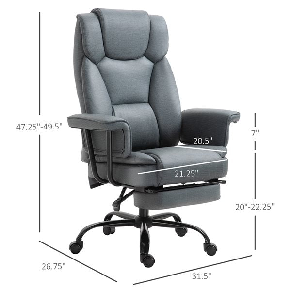 Vinsetto Grey Contemporary Adjustable Height Swivel Office Chair