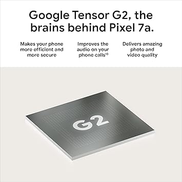 Google Pixel 7a (5G) 128GB (Canadian Model GWKK3) 6.1" Display, Google Tensor G2 Image Processing Photo Editing, Unlocked, (with 45W Super Fast Charger) Charcoal