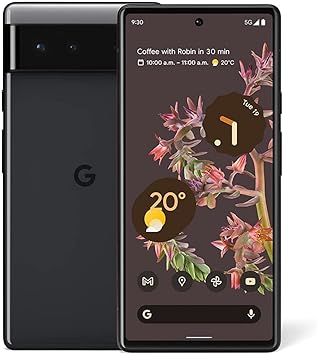 Google Pixel 6 5G Android Phone Unlocked Smartphone with Wide and Ultrawide Lens 128GB Stormy Black