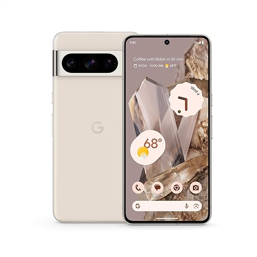 Google Pixel 8 Pro - Unlocked Android Smartphone with Telephoto Lens and Super Actua Display - 24-Hour Battery - Porcelain - 128 GB