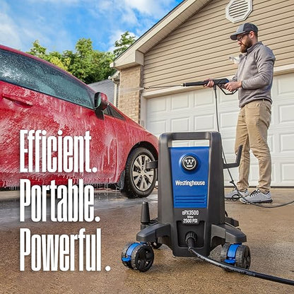 Westinghouse ePX3500 Electric Pressure Washer, 2500 Max PSI 1.76 Max GPM with Anti-Tipping Technology, Onboard Soap Tank, Pro-Style Steel Wand, 5-Nozzle Set, for Cars/Fences/Driveways/Home/Patios