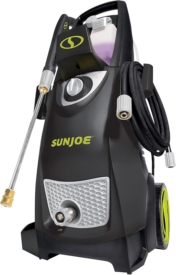 Sun Joe SPX3000 14.5-Amp 2030 PSI Max 1.76 GPM Max Electric High-Pressure Washer w/ 5 Quick-Connect Tips, Detergent Tanks, Cleans Cars, Fences, Patios, Decks, Sidewalks, 15.6 x 13.5 x 33.9