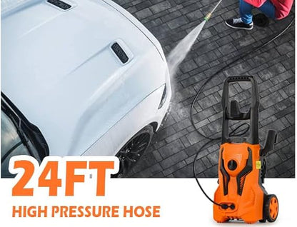 Electric Pressure Washer,3000 PSI 2.4 GPM Power Washer with Foam Cannon,High Pressure Washer with 4 Quick Connect Nozzles for washing Home, Cars, Driveway, Patios