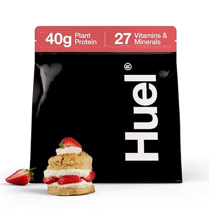 Huel Black Edition | Strawberry Shortcake 40g Vegan Protein Powder | Nutritionally Complete Meal | 27 Vitamins and Minerals, Gluten Free | 17 Servings |