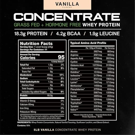 Muscle Feast Grass-Fed Whey Protein Concentrate Powder, 5 pounds All Natural Hormone Free Pasture Raised, Chocolate, 5lb