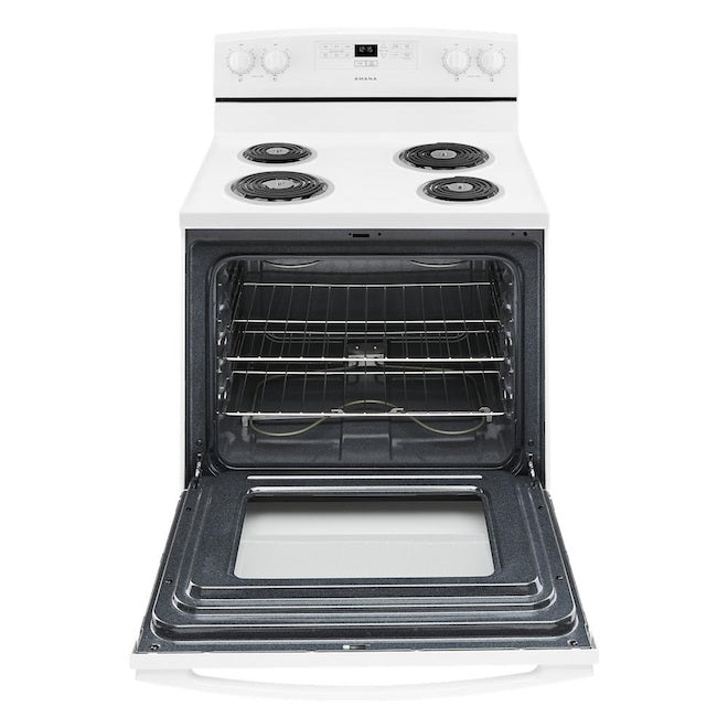 Amana 30-in Freestanding 4-Coil Electric Range Touch Controls White