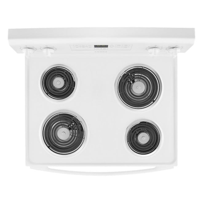 Amana 30-in Freestanding 4-Coil Electric Range Touch Controls White
