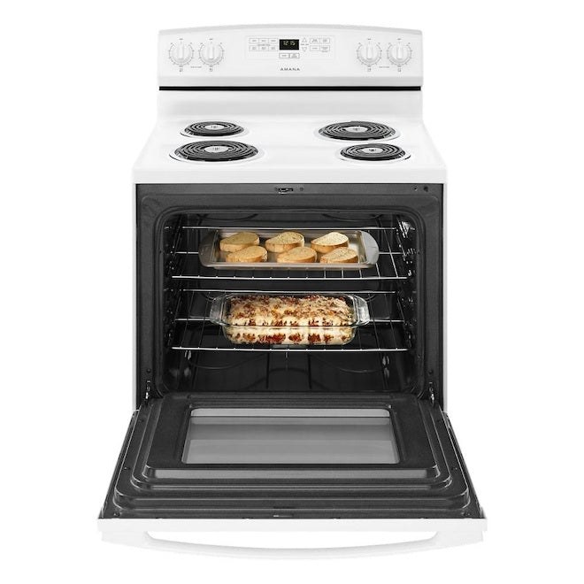 Amana 30-in Freestanding 4-Coil Electric Range Touch Controls White
