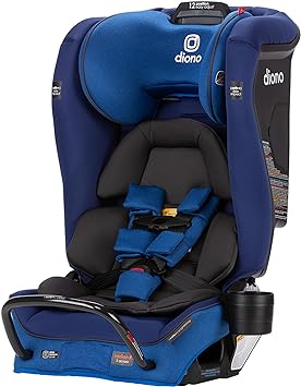 Diono Radian 3RXT SafePlus, 4-in-1 Convertible Car Seat, Rear and Forward Facing, SafePlus Engineering, 3 Stage Infant Protection, 10 Years 1 Car Seat, Slim Fit 3 Across, Blue Sky