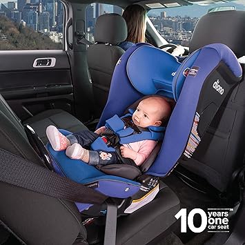 Diono Radian 3RXT SafePlus, 4-in-1 Convertible Car Seat, Rear and Forward Facing, SafePlus Engineering, 3 Stage Infant Protection, 10 Years 1 Car Seat, Slim Fit 3 Across, Blue Sky