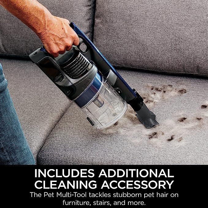 Shark IX141 Pet Cordless Stick Vacuum with XL Dust Cup, LED Headlights, Removable Handheld, Crevice Tool & Pet Multi-Tool, 40min Runtime, Grey/Iris