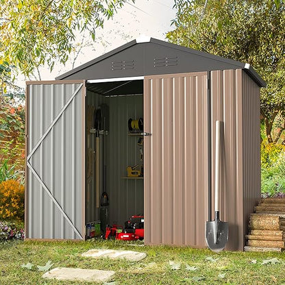 U-MAX 6 x 4FT Outdoor Storage Shed, Lockable Bike Shed,Garden Shed &Tool Shed for Backyard, Patio, Lawn, easy assembly