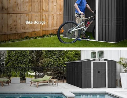 RELYARD 6X8 Metal Outdoor Storage Garden SHED