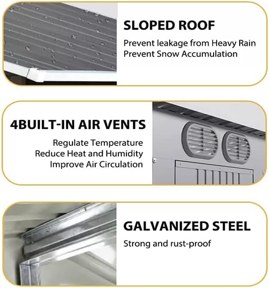 RELYARD 6X8 Metal Outdoor Storage Garden SHED