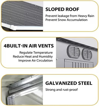 RELYARD 6X8 Metal Outdoor Storage Garden SHED