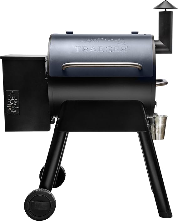 Traeger Grills Pro 22 Electric Wood Pellet Grill and Smoker, Blue, 572 Square Inches Cook Area, 450 Degree Max Temperature, Meat Probe, 6 in 1 BBQ Grill