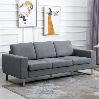 HomCom Modern Grey Linen Sofa