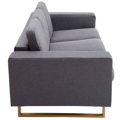 HomCom Modern Grey Linen Sofa